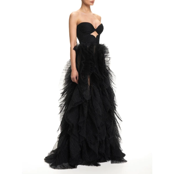 Maria Lucia Hohan Coleen Gown in Black | Evening Gowns | Coveti