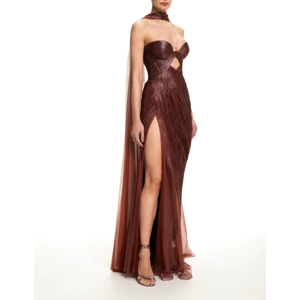 Maria Lucia Hohan Cris Shawl in Truffle | Scarves | Coveti