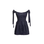 Maria Lucia Hohan Elvira Mini Dress in Navy Pinstripe | Mini Dresses | Coveti