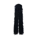 Maria Lucia Hohan Enya Fringe Scarf in Black | Scarves | Coveti