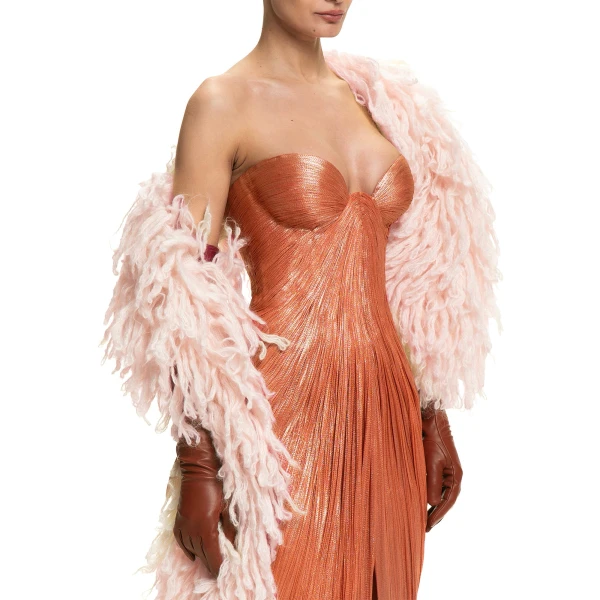 Maria Lucia Hohan Enya Fringe Scarf in Pink | Scarves | Coveti