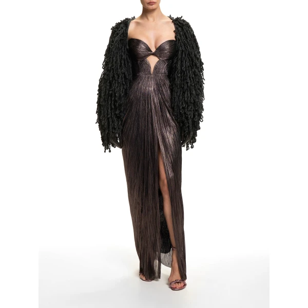 Maria Lucia Hohan Fussili Cape in Black | Scarves | Coveti