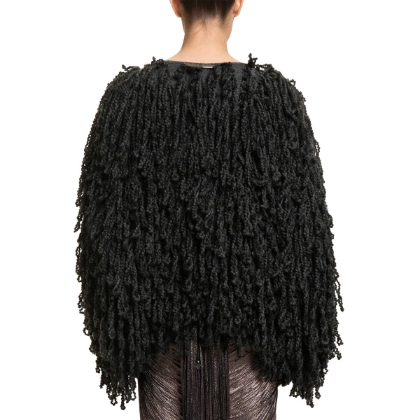 Maria Lucia Hohan Fussili Cape in Black | Scarves | Coveti
