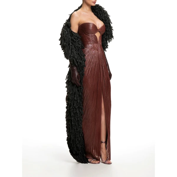 Maria Lucia Hohan Fussili Scarf in Black | Scarves | Coveti