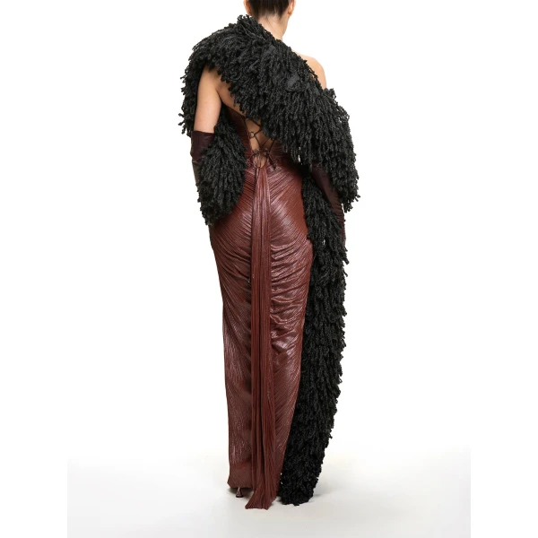 Maria Lucia Hohan Fussili Scarf in Black | Scarves | Coveti
