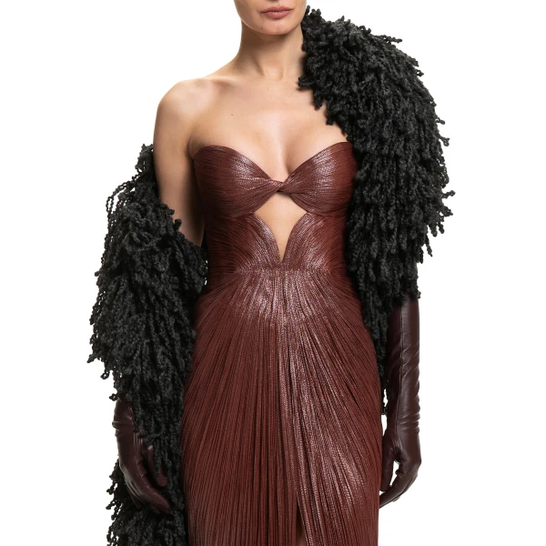 Maria Lucia Hohan Fussili Scarf in Black | Scarves | Coveti