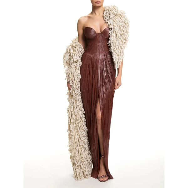 Maria Lucia Hohan Fussili Scarf in Ivory | Scarves | Coveti