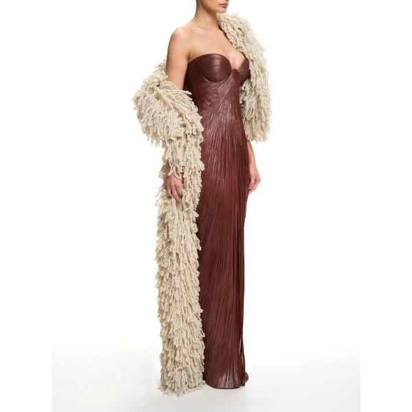 Maria Lucia Hohan Fussili Scarf in Ivory | Scarves | Coveti