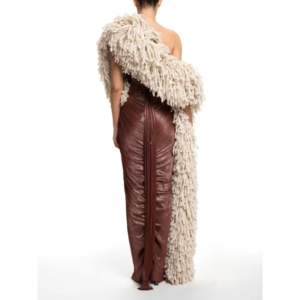 Maria Lucia Hohan Fussili Scarf in Ivory | Scarves | Coveti