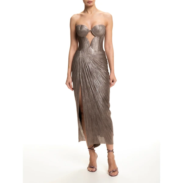 Maria Lucia Hohan Huda Gown in Woodsmoke | Evening Gowns | Coveti