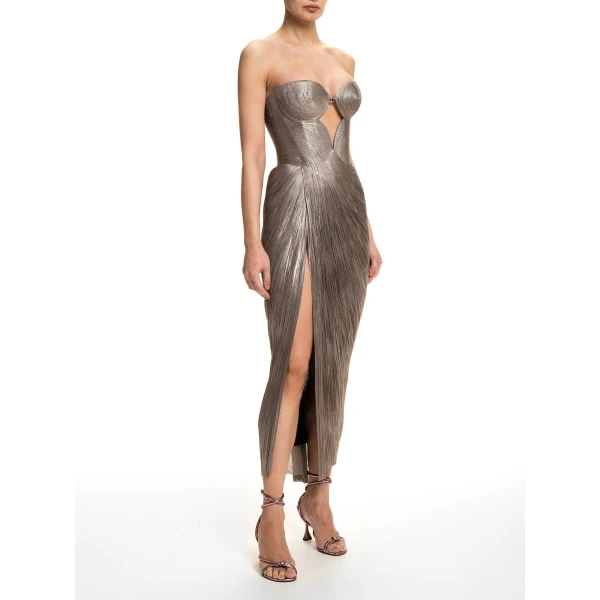Maria Lucia Hohan Huda Gown in Woodsmoke | Evening Gowns | Coveti