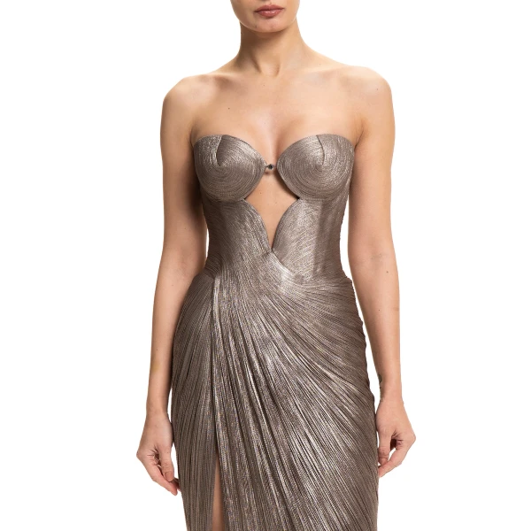 Maria Lucia Hohan Huda Gown in Woodsmoke | Evening Gowns | Coveti