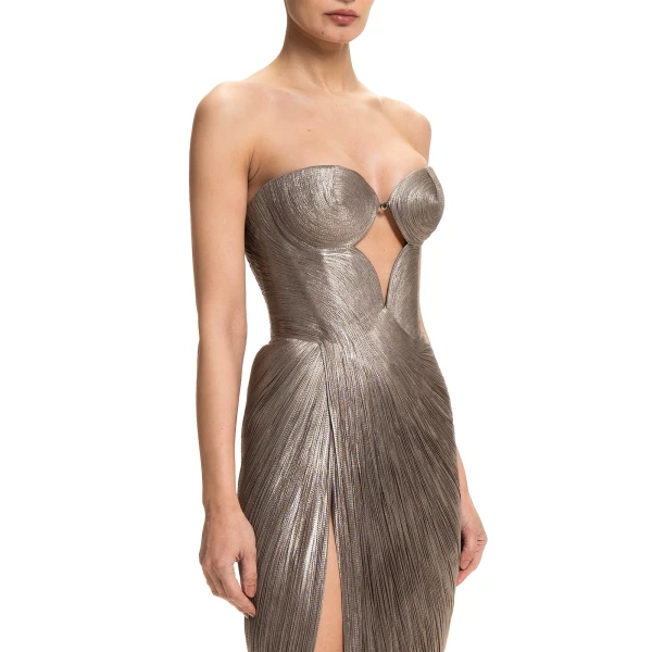 Maria Lucia Hohan Huda Gown in Woodsmoke | Evening Gowns | Coveti
