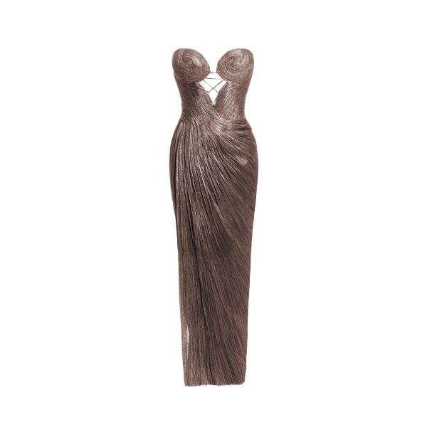 Maria Lucia Hohan Huda Gown in Woodsmoke | Evening Gowns | Coveti
