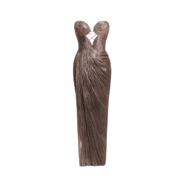 Maria Lucia Hohan Huda Gown in Woodsmoke | Evening Gowns | Coveti