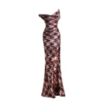 Maria Lucia Hohan Kimi Gown in Cocoa Houndstooth | Evening Gowns | Coveti