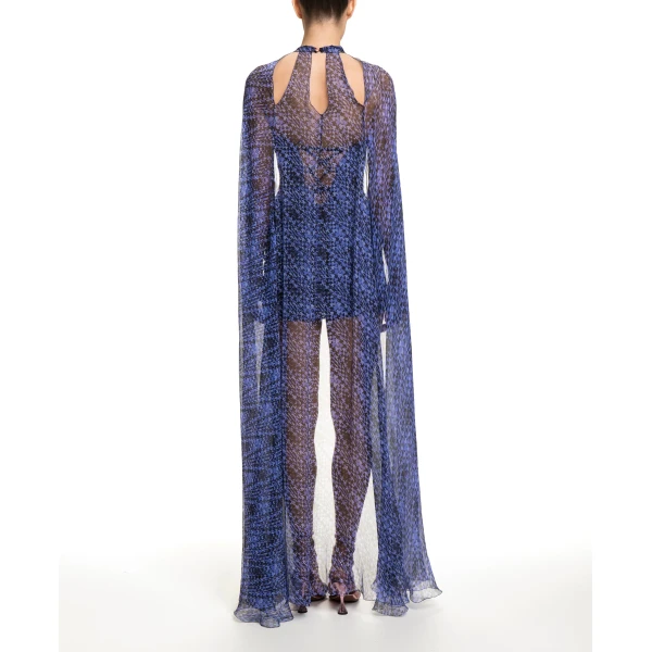 Maria Lucia Hohan Klara Cape in Amparo Houndstooth | Scarves | Coveti