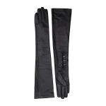 Maria Lucia Hohan Leandra Long Leather Gloves in Black | Gloves | Coveti