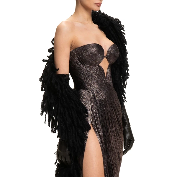 Maria Lucia Hohan Leandra Long Leather Gloves in Black | Gloves | Coveti