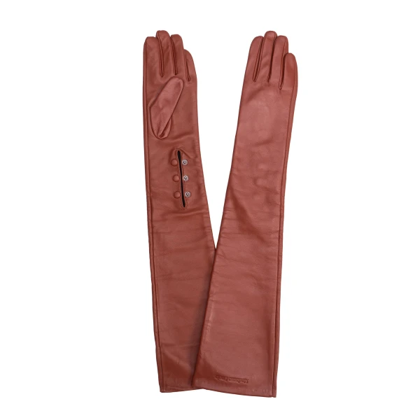 Maria Lucia Hohan Leandra Long Leather Gloves in Fizz | Gloves | Coveti
