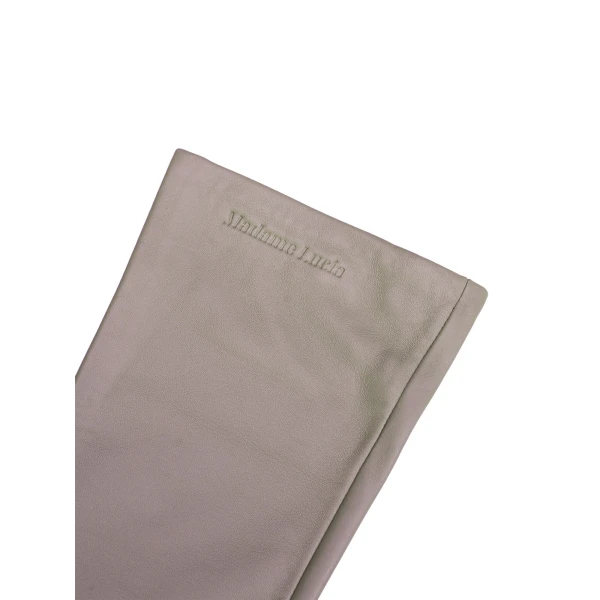 Maria Lucia Hohan Leandra Long Leather Gloves in Taupe | Gloves | Coveti