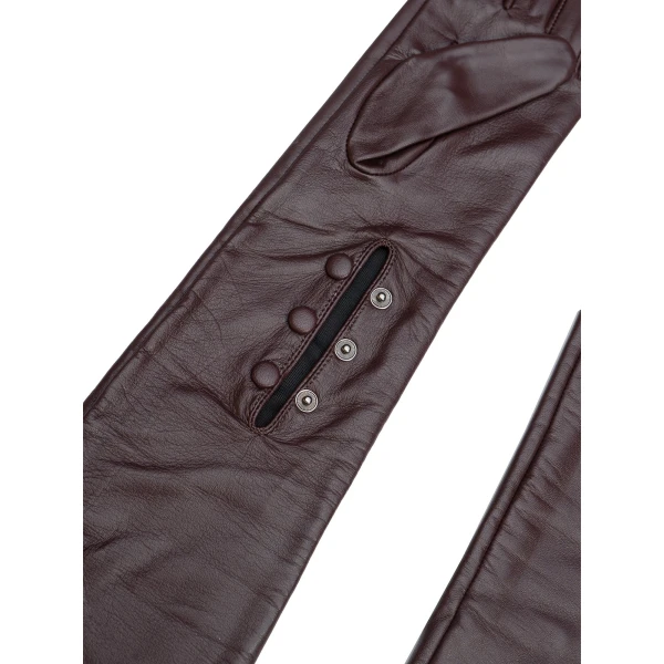 Maria Lucia Hohan Leandra Long Leather Gloves in Truffle | Gloves | Coveti