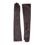 Maria Lucia Hohan Leandra Long Leather Gloves in Truffle | Gloves | Coveti