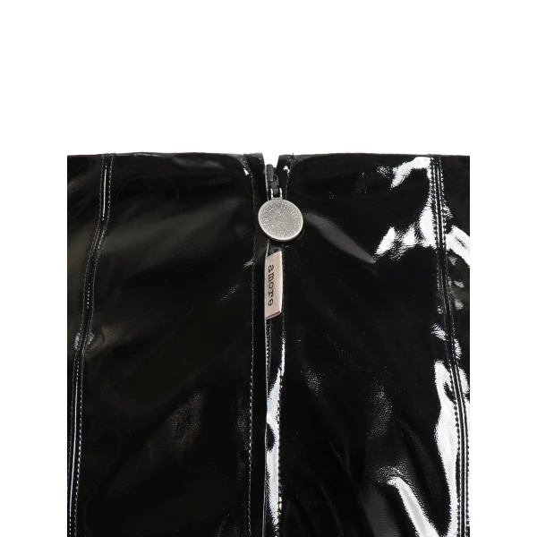 Maria Lucia Hohan Lory Latex Mini Skirt in Black | Mini Skirts | Coveti