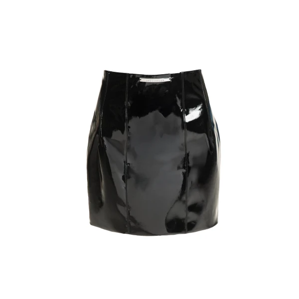 Lory Latex Mini Skirt in Black