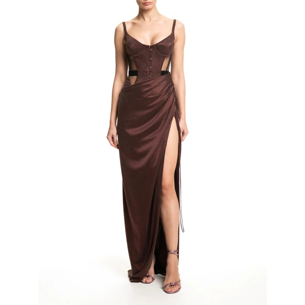 Maria Lucia Hohan Maleena Gown in Bitter Chocolate | Evening Gowns | Coveti