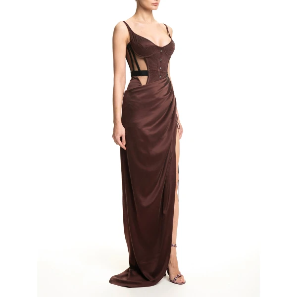 Maria Lucia Hohan Maleena Gown in Bitter Chocolate | Evening Gowns | Coveti