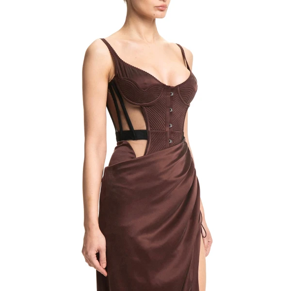 Maria Lucia Hohan Maleena Gown in Bitter Chocolate | Evening Gowns | Coveti