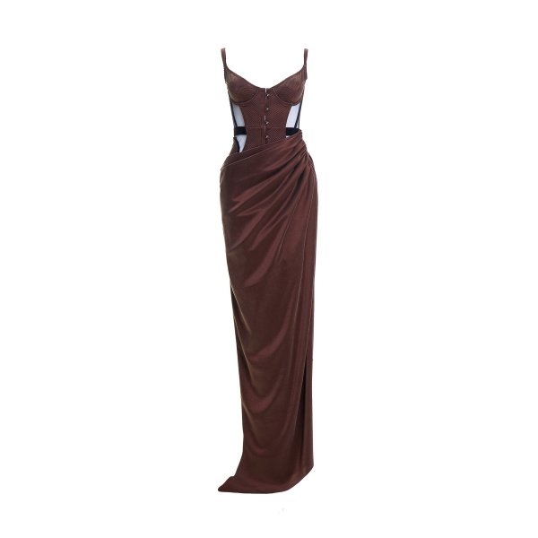 Maria Lucia Hohan Maleena Gown in Bitter Chocolate | Evening Gowns | Coveti