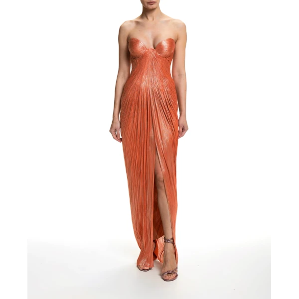 Maria Lucia Hohan Nadira Gown in Peach Fizz | Evening Gowns | Coveti