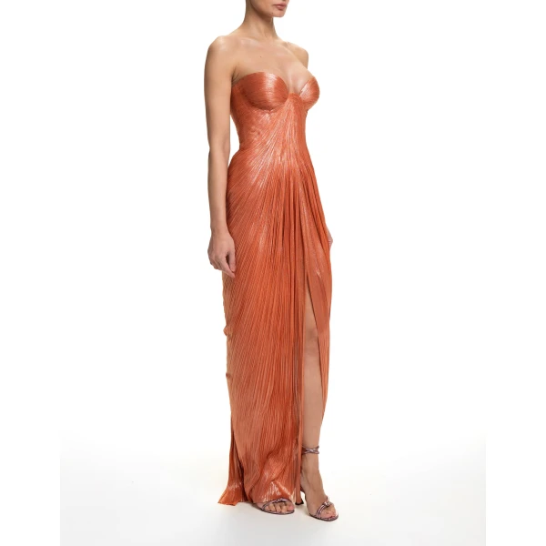 Maria Lucia Hohan Nadira Gown in Peach Fizz | Evening Gowns | Coveti
