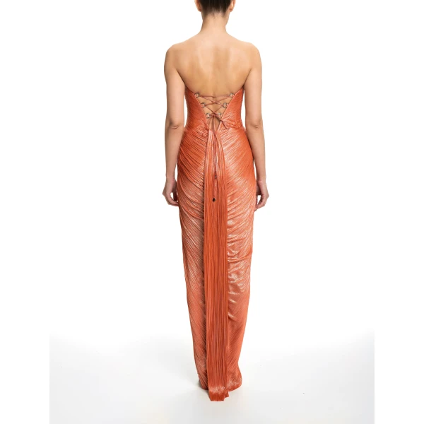 Maria Lucia Hohan Nadira Gown in Peach Fizz | Evening Gowns | Coveti