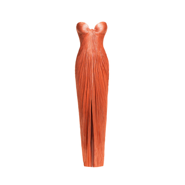 Maria Lucia Hohan Nadira Gown in Peach Fizz | Evening Gowns | Coveti