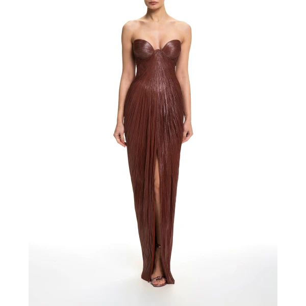 Maria Lucia Hohan Nadira Gown in Truffle | Evening Gowns | Coveti