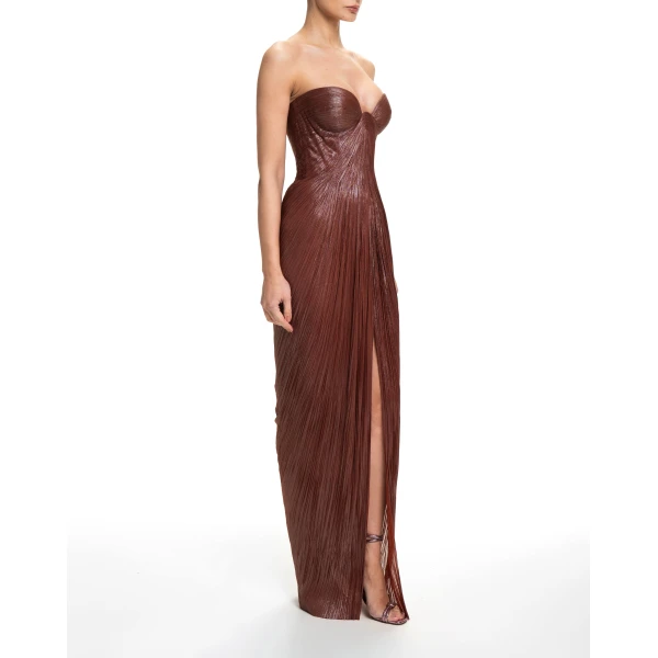 Maria Lucia Hohan Nadira Gown in Truffle | Evening Gowns | Coveti
