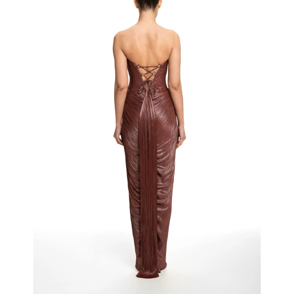 Maria Lucia Hohan Nadira Gown in Truffle | Evening Gowns | Coveti
