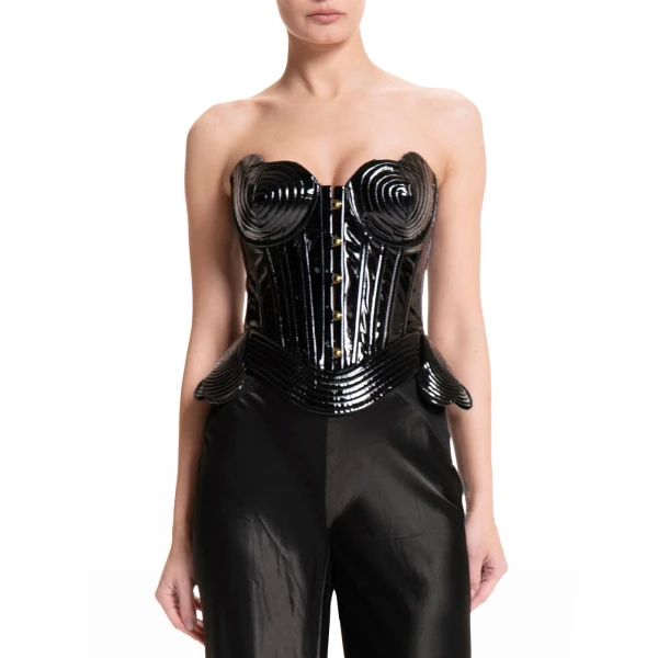 Maria Lucia Hohan Rosalinda Corset in Licorice | Sleeveless | Coveti