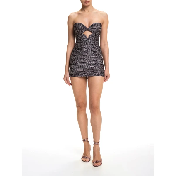 Maria Lucia Hohan Saeeda Mini Dress in Pink Houndstooth | Mini Dresses | Coveti
