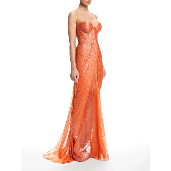 Maria Lucia Hohan Salima Gown in Peach Fizz | Evening Gowns | Coveti