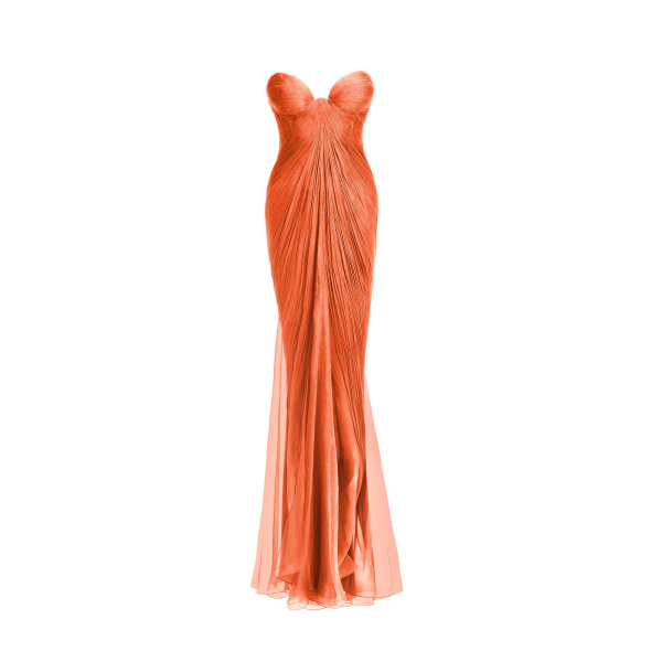 Maria Lucia Hohan Salima Gown in Peach Fizz | Evening Gowns | Coveti