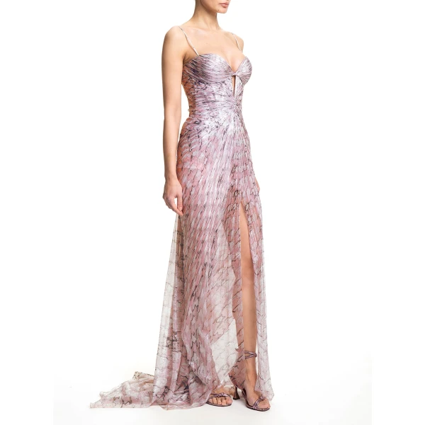 Maria Lucia Hohan Tomina Gown in Confetti White | Evening Gowns | Coveti