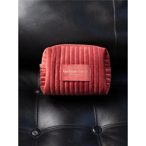 Maria Lucia Hohan Velvet Cosmetic Bag in Caramel | Wallets & Purses | Coveti