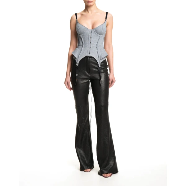 Maria Lucia Hohan Wildcat Corset in Silver | Sleeveless | Coveti