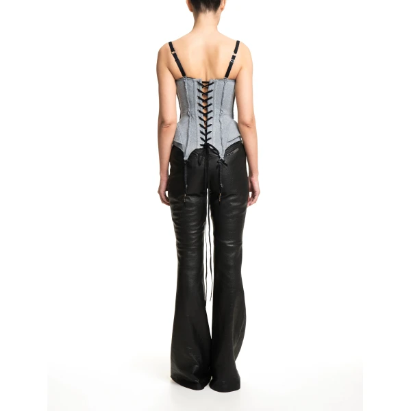 Maria Lucia Hohan Wildcat Corset in Silver | Sleeveless | Coveti