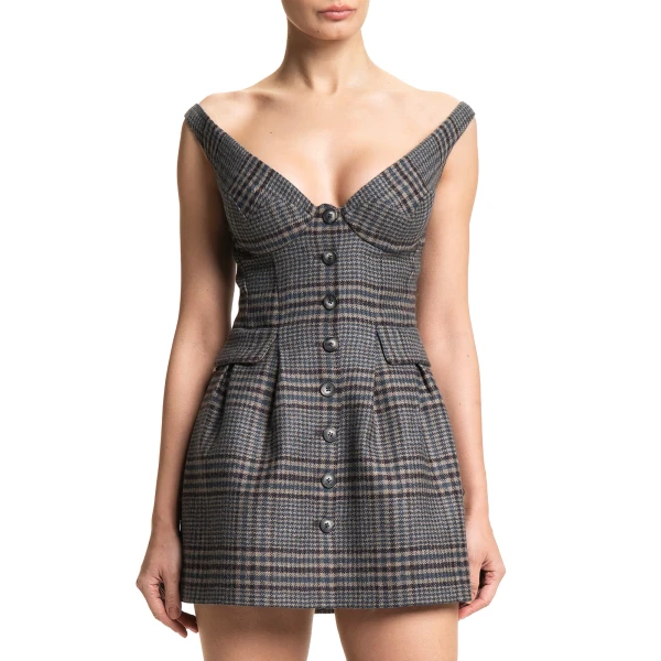 Maria Lucia Hohan Yoko Mini Dress in Check | Mini Dresses | Coveti