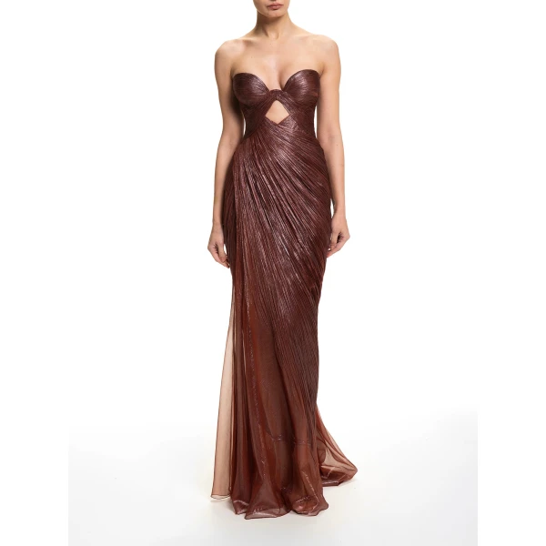 Maria Lucia Hohan Zephyra Gown in Truffle | Evening Gowns | Coveti